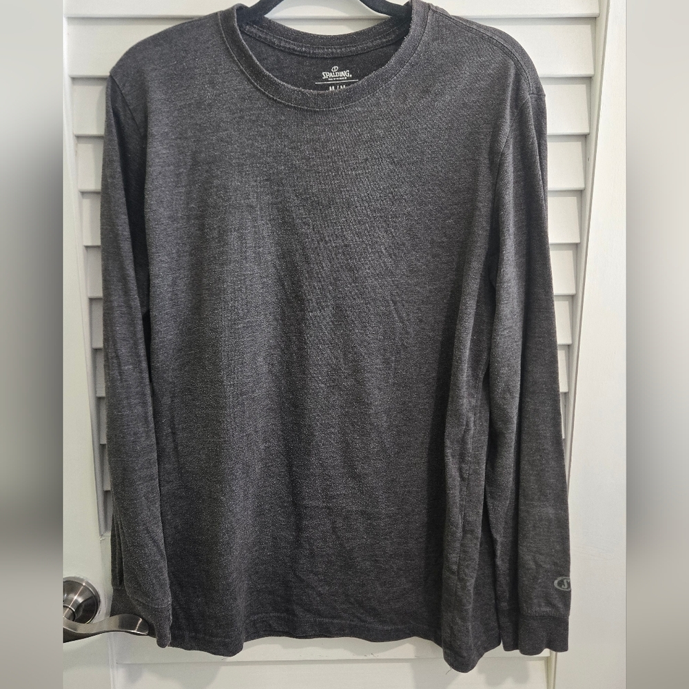Spalding Men's Charcoal Long Sleeve Tee